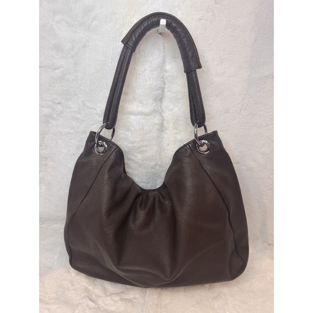 Dudubags Brown Pebbled Italian Leather Hobo Style Bag - Very Soft And Functional